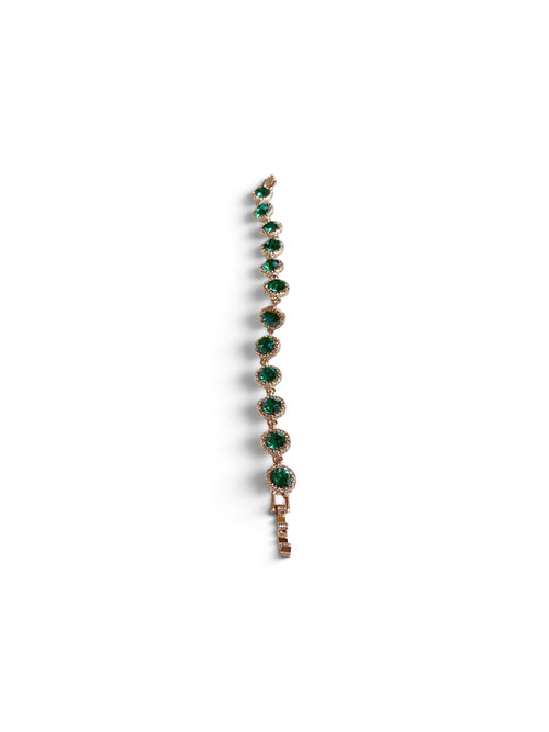 Pulsera de piedras verdes engastadas sobre cadena fina